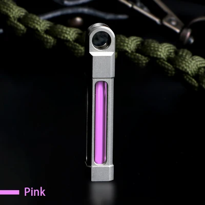 Автоматический светильник, титановый сплав, Тритий, газовая лампа, кольцо для ключей, спасательный аварийный светильник s для безопасности и выживания на открытом воздухе - Цвет: pink