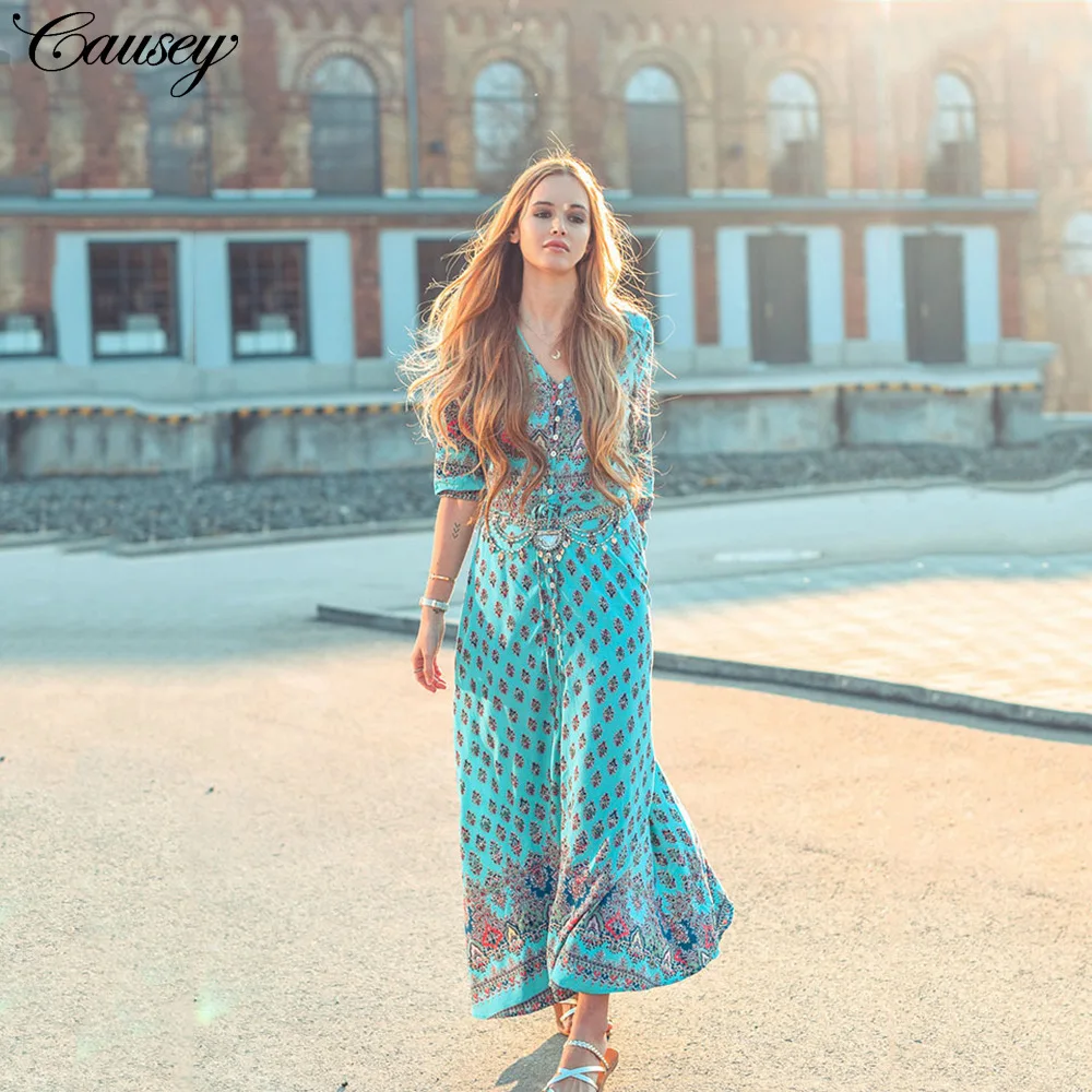 Eaby импортные товары Ozhouzhan Nation Таиланд стиль печатных большой Hemline юбки длинные( стиль в настоящее время доступен