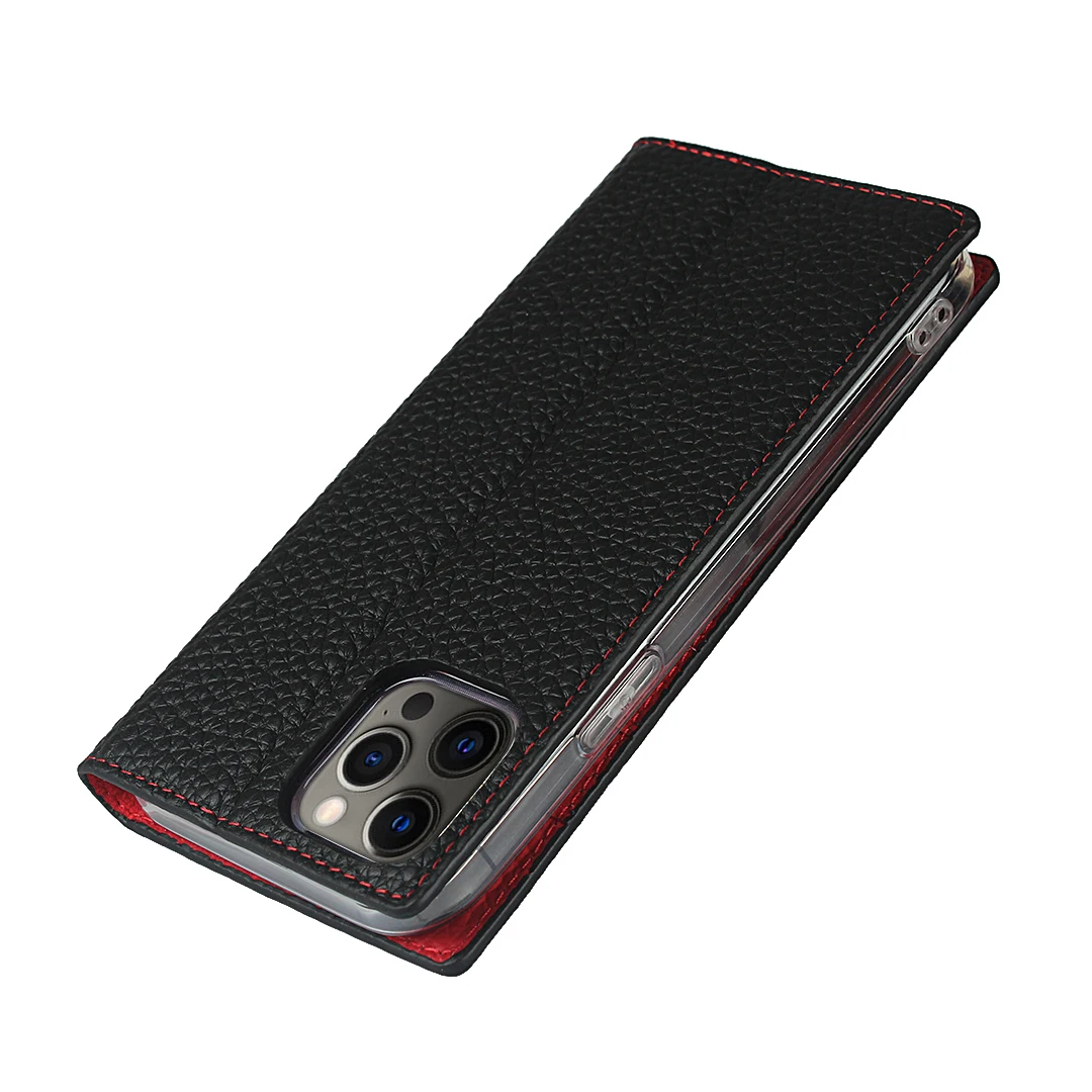 Genuine Leather Men Women Leather Flap Protective Cover for Iphone XS MAX 15 13PRO MAX with Wristlet Bifold Leather Phone Wallet