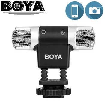 

BOYA BY-MM3 Dual Head Professional Stereo Recording Microphone for iPhone Android Smartphone DSLR Camera DV Livestreaming Video