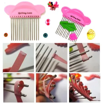 

4YANG 23-in-1 Paper Quilling Set Gradient Color Strip Set Quilling Board Ruler Template Awls Pearl Pin Set Comb DIY Crafts New