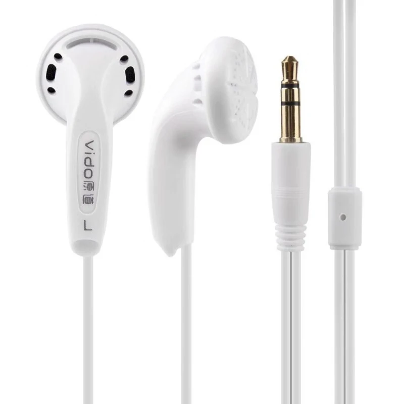 New 3.5mm Straight Insertion Type Vido Earbud In Ear Earphone Flat Head Plug Headset Bass Music Wholesale | Электроника