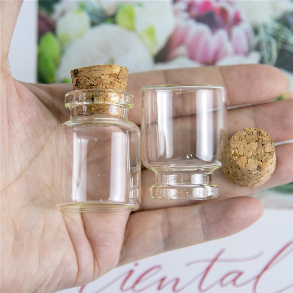 15ml 30*40*17mm Mini Transparency Glass Bottles With Cork Empty Jars Crafts Clear Bottles 50pcs/lot