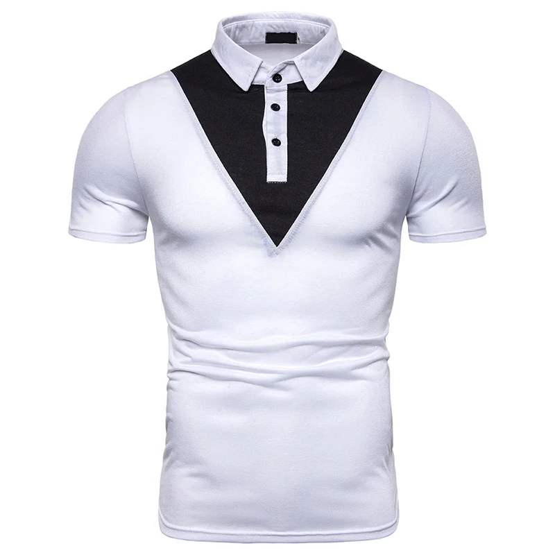 white Мужские летние рубашки поло Camisa модные высококачественные хлопковые рубашки поло с коротким рукавом брендовые дышащие повседневные футболки мужская одежда - Цвет: white