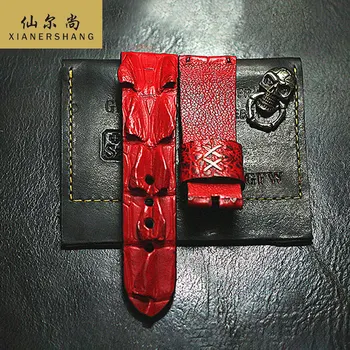 

New Crocodile Back Bone Skin Watch Band Custom Ladies Handmade Strap Alligator Watchbands 20MM 21MM 22MM Genuine Leather Belt 19