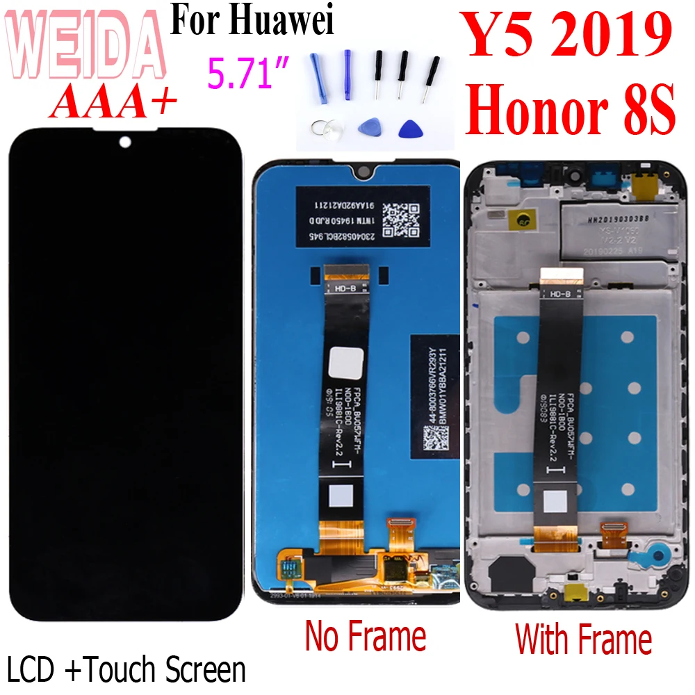 

Weida 5.0" For Huawei Y5 2019 LCD Display Digitizer Touch Screen for Huawei Honor 8S LCD Assembly AMN-LX1 Smartphone Free Tool