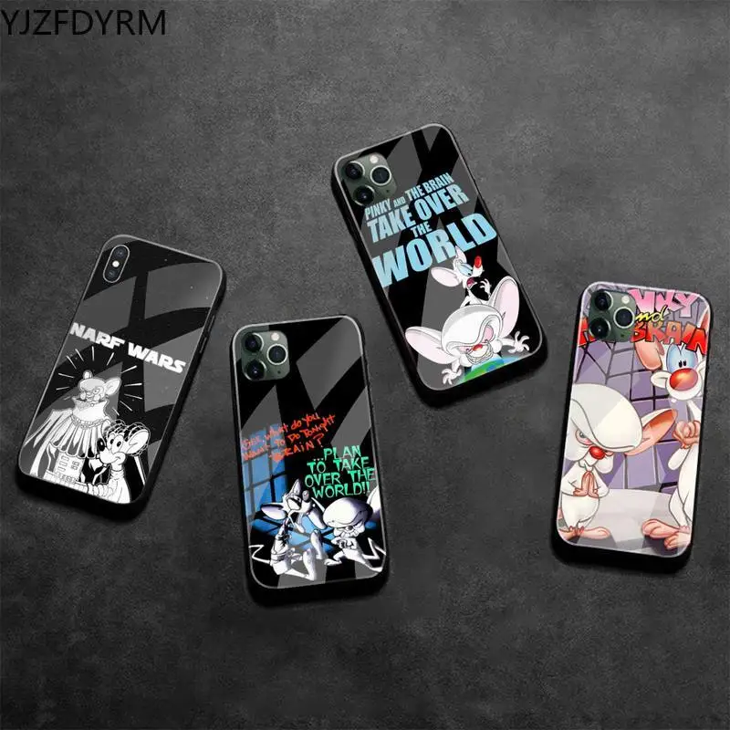 

YJZFDYRM Pinky And The Brain Phone Case Tempered Glass For iPhone 11 Pro XR XS MAX 8 X 7 6S 6 Plus SE 2020 case