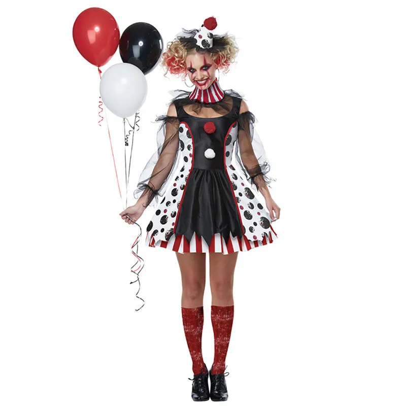 Забавный костюм клоуна на Хеллоуин Харли Куинн, маскарадный костюм для маскарада, женское нарядное платье для вечеринки
