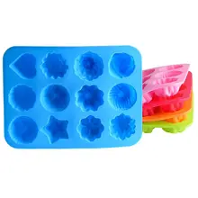 

12Holes DIY Cake Silicone Molds Chocolate Pan Candy Making Flowers Handmade Soap Mould Jelly Tray Flower Mold Party Supplies