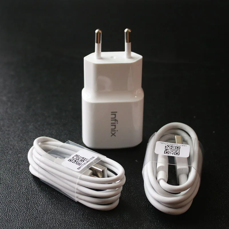 Original 12V1.3A Fast Charger adapter EU Plug USB micro type c cable For infinix Hot 10 lite 7 8 9 note 6 zero pro | Мобильные
