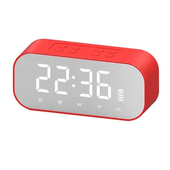 

LED Mirror Alarm Clock HD Mirror With Wireless Speaker Compatible With Wireless USB TF Music Player for Office Bedroom