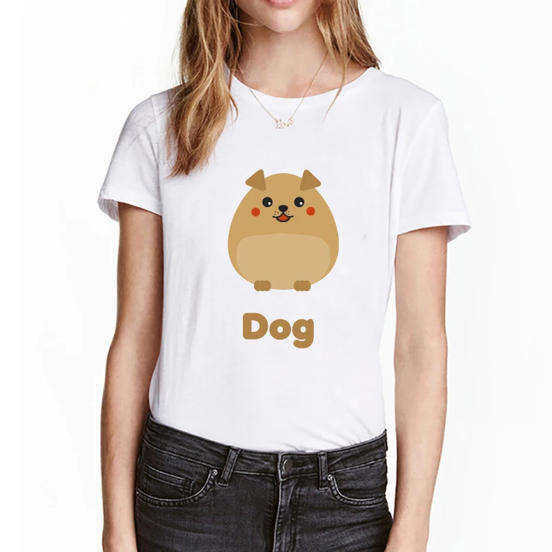 Женская одежда с принтом Kawaii футболка женская животным рисунком птицы круглый