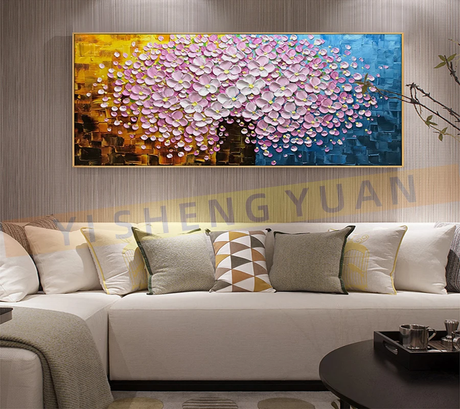 

3D Knife Flower Paintings Abstract Oil Painting Wall Art Home Decor Picture Modern Hand Painted Oil Painting On Canvas Unframe