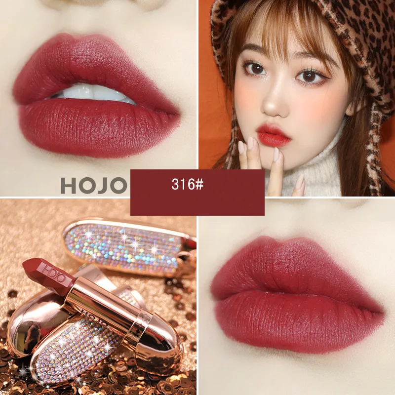 Сменный Чехол-книжка HOJO Brilliant Star Gem Lipstick с зеркальным блеском для губной помады