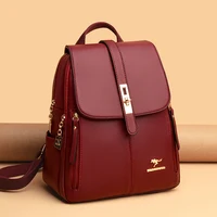 Women Large Capacity Backpack Purses High Quality Leather Female Vintage Bag School Bags Travel Bagpack Ladies Bookbag Rucksack 5