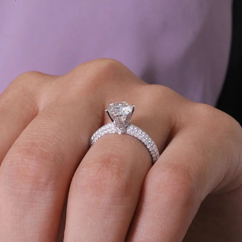 Origin Sterling Silver 925 Jewelry Natural Moissanite Ring Cushion Zirconia Anillos Tension Setting Square Gemstone Ring box