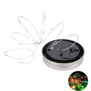 

1M 10 LED Solar Mason Can Lid Cap Light String LED Fairy Light Decorative String Light for Garden Yard Home Landscape (Warm Whit