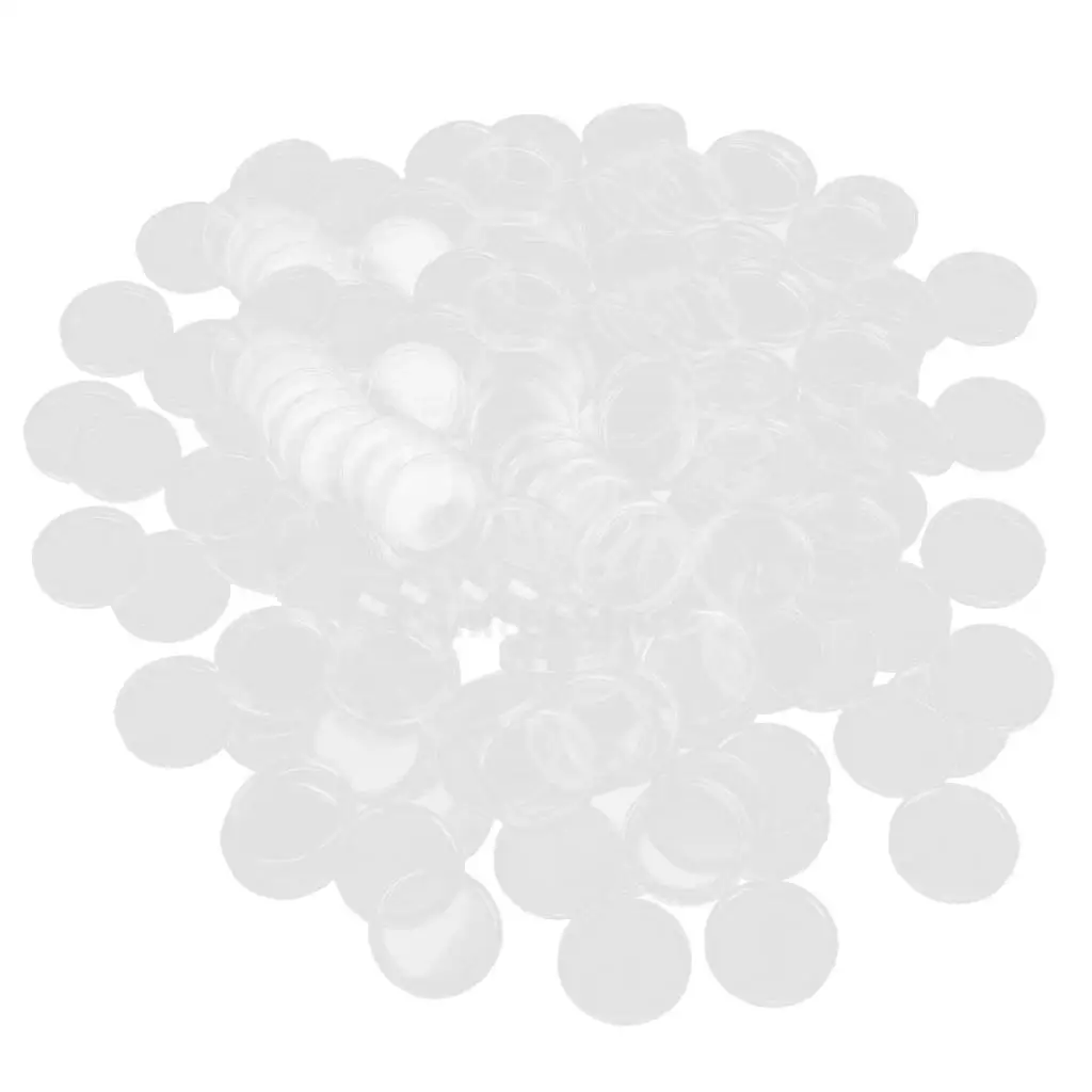 200Pcs New Plastic Pratical Clear Round Cases Coin Capsule Container Money Boxes Coin Holders Home Decor