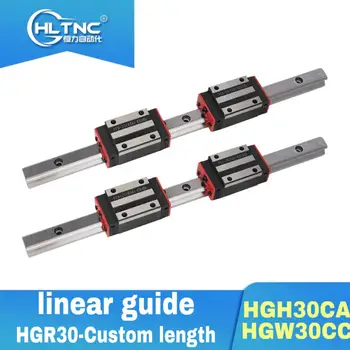 

30MM LINEAR rails HGR30-Custom length 2 pcs +4 pcs Square type carriage bearing block HGH30CA/HGW30CC FOR CNC