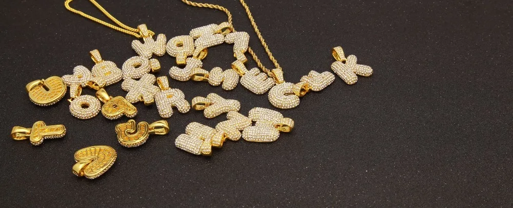 Сплав Bling Bubble Intial Let Iced Out горный хрусталь A-Z начальный кулон золотистый Серебристый с розой Подвеска золотого цвета кулон ожерелье