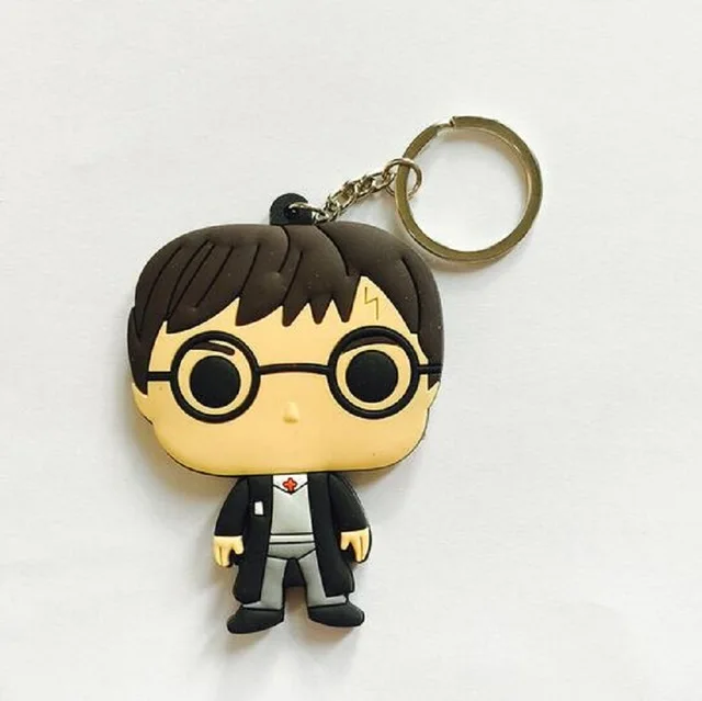 Harri Potter ПВХ 3D брелок игрушки Hedwig Добби Харри Гермиона Сова Рон фигура брелок Подвеска игрушки для детей брелок - Цвет: Светло-зеленый