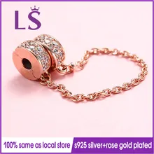 LS, высокое качество, розовая G., Старое покрытие, яркая элегантность, цепочка безопасности, подходит для оригинального браслета, подвески, Pulseira, хорошее ювелирное изделие для женщин W