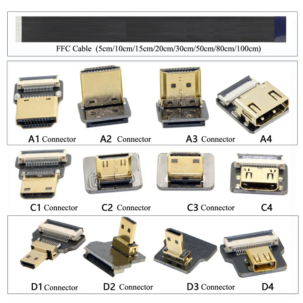 A4 Flexible Hdmi-compatible Ffc Fpv Ultra Thin Micro Hdmi Female A4 Flat  Cable Cord To Hdmi Mini 90 Degree Micro Male Fpc - Pc Hardware Cables &  Adapters - AliExpress