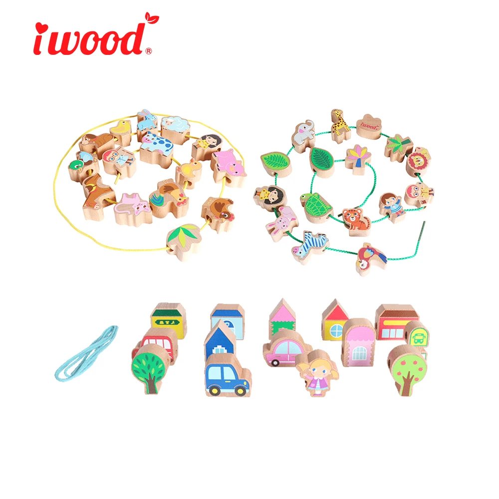Bead Game Educational Wood Toddler Montessori Toy Wooden Animal Farm Toys | Игрушки и хобби
