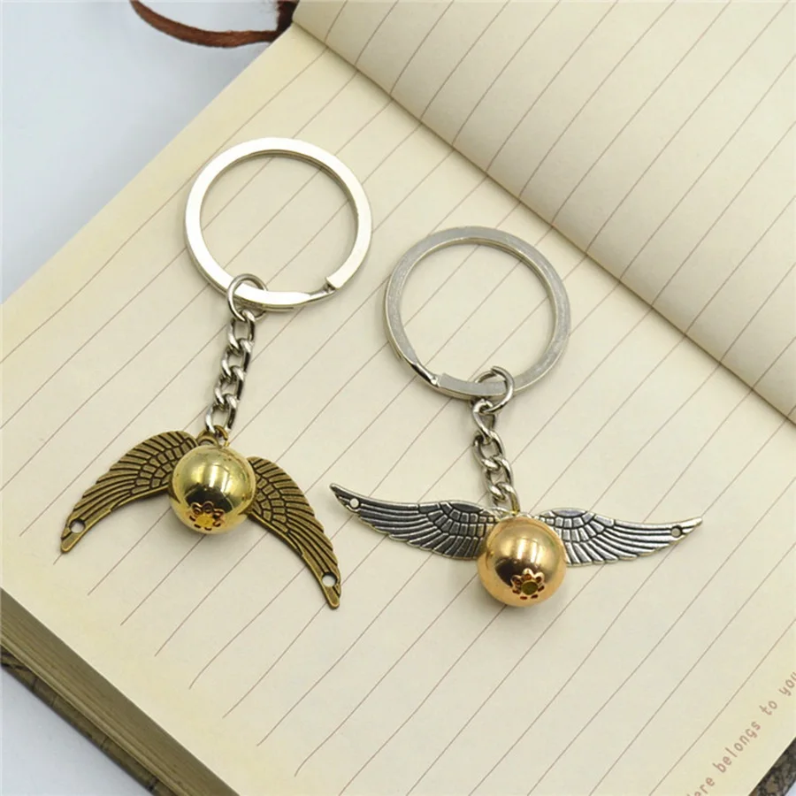 Harried Poter Accessories Metal Necklace Bracelet Deathly Hallows Fly Thief Quidditchs Key Ring Pendant Vintage Angel kids Gift