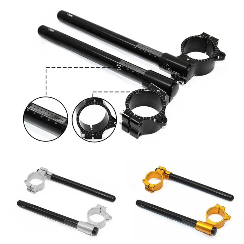 

Motorcycle 48mm CNC clip on clip ons Adjustable Separate handle bars Fork handlebar