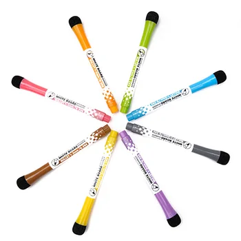 

12pcs Magnetic Whiteboard Pen Erasable Dry Wipe Whiteboard Marker Pens with Eraser Tips FEA889