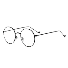 Новые модные женские круглые очки черная оправа металлические очки женские очки с бесцветными линзами металлические очки Оптические прозрачные очки