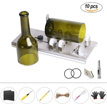 

10pcs/set Glass Bottle Cutter DIY Machine for Cutting Wine Beer Whiskey Champagne Craft Gloves Glasses Accessories Tool Kit