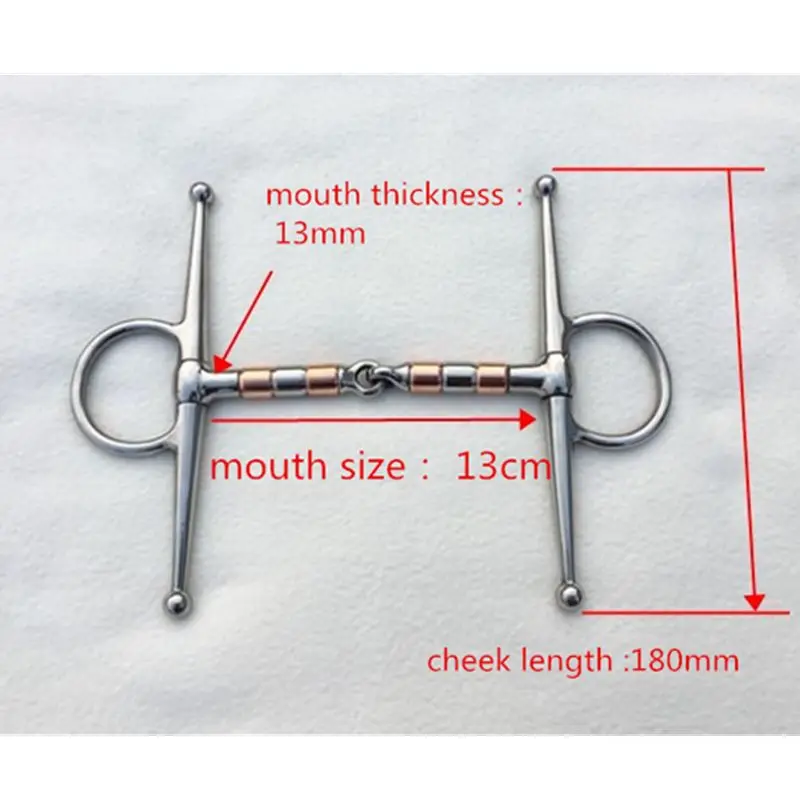 Stainless Steel Horse Bit 13cm Mouthpiece Copper Roller Full Cheek Bits horse riding equipment