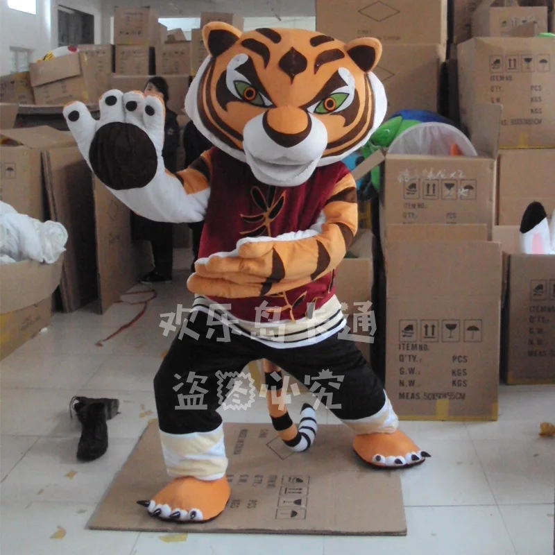 

High quality Kung Fu Tiger cartoon Mascot Costume animal tiger outfit fancy dress for Halloween Christmas performance party
