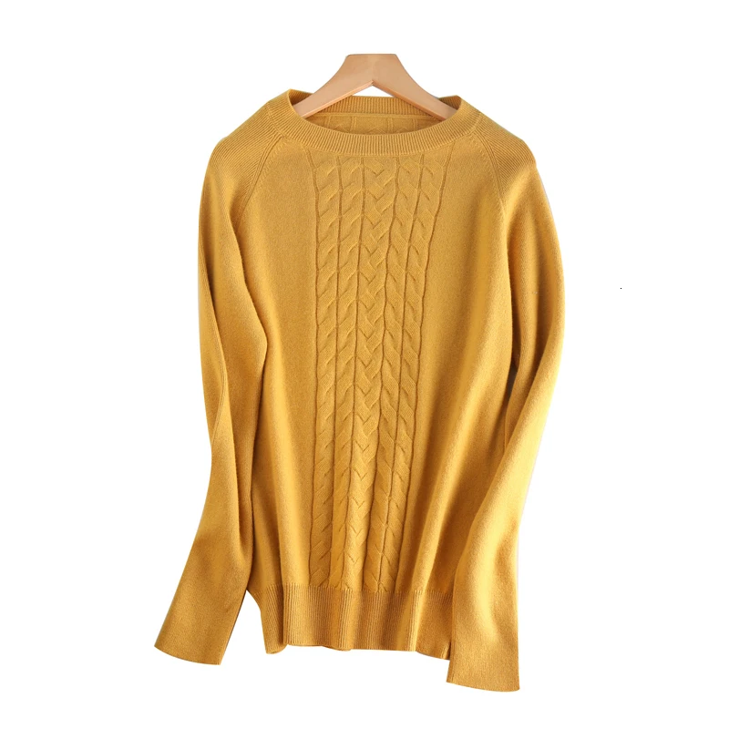 

New Woman's New Wool Sweater with Round Necks and Short Sleeves Winter