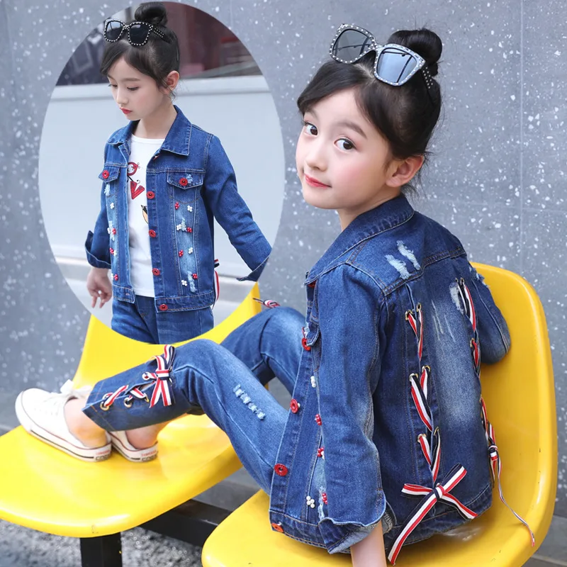 Детская одежда, весенний костюм ковбоя для девочек, китайский детский весенний комплект из 3 предметов, комплект для девочек