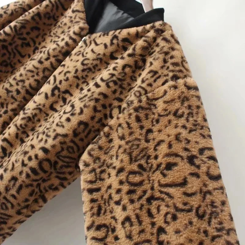 Леопардовое Женское пальто, осень и зима, Европа и Америка,, EBay AliExpress, женское платье, плотное, свободное