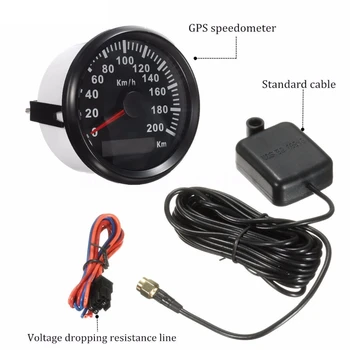 

Waterproof 85 mm GPS Speedometer 120 km/h 200 km/h For Truck Boat Yacht Car Speedometer Gauge With Backlit & GPS Antenna Sensor