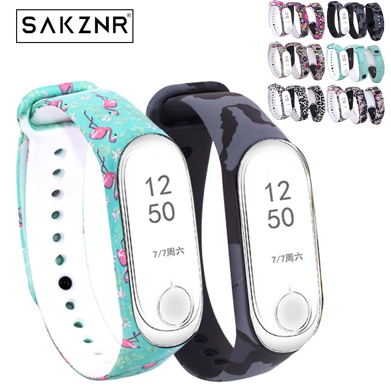 

Silicone Watchband for Xiaomi Mi Band 4 Painted Sport Strap watch For mi band 4 3 accessories bracelet Miband Wristband