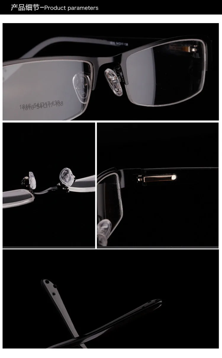 BCLEAR классические полуобода сплав оправа для очков брендовые дизайнерские бизнес мужские очки в оправе весенние шарниры на ацетатные ножки