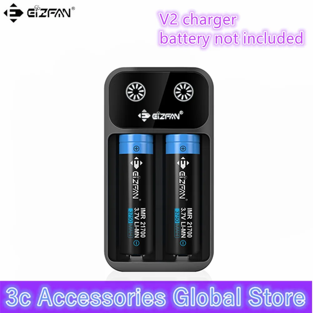 Efan Eizfan Art V2 Универсальное зарядное устройство 2 слота 5 в 2A usb зарядное устройство led Интеллектуальный портативный для 18650 26650 литий-ионного аккумулятора зарядное устройство