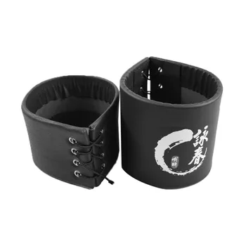 

2pcs Martial Arts Elastic Band Detachable Wing Chun Cover Protective Pad Exercise Equipment PU Leather Non Slip Wooden Dummy