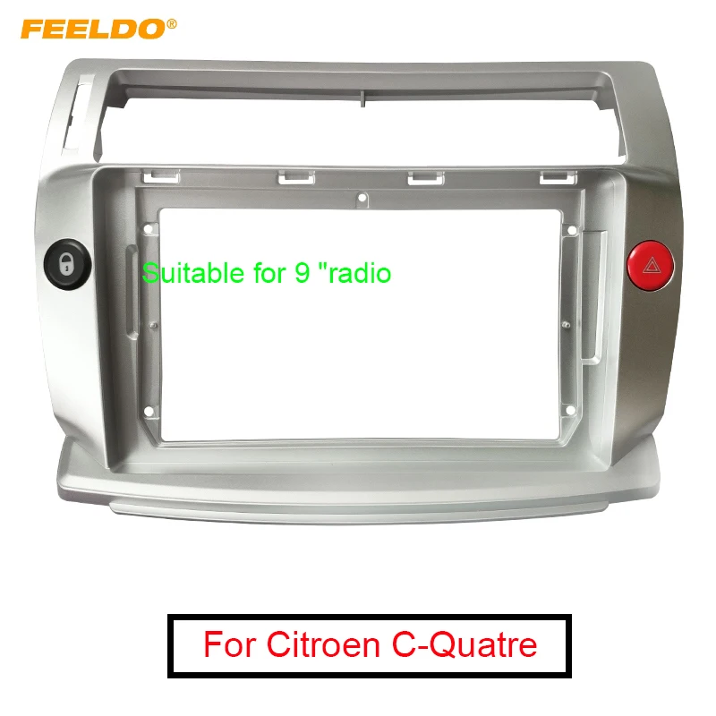 FEELDO 2Din автомобильный Радио Аудио лицевая пластина фасции рамка для Citroen C Quatre 9