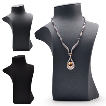 

Premium Leather Necklace Display Stand 3D Jewelry Bust Show Shelf Figure