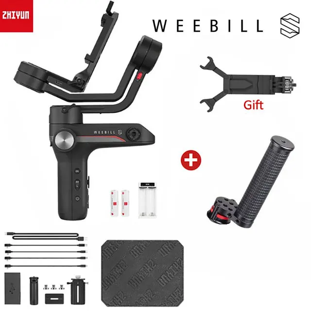 Zhiyun Weebill S/Weebill лаборатории 3-осевому гидростабилизатору Камера стабилизатор для sony A6500 A7M3 Panasonic GH4 GH5 цифровых зеркальных VS Ronin Sc кран 2 - Цвет: Weebill S n grip