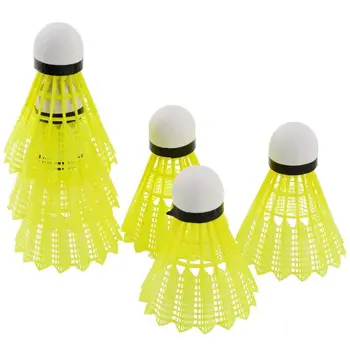 

6pcs Train Yellow Nylon Shuttlecocks Badminton Ball Game Outdoor Sport Plastic