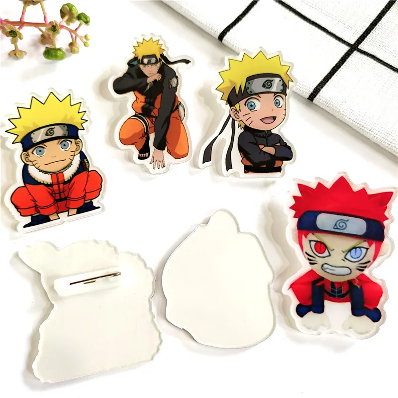 10 Pçs/set 4cm Naruto Desenho Animado Anime Crachá Acrílico Pinos Para  Mochilas E Broches Para Sacos Crachá Vestido Amigo As Crianças Para  Presentes - Figuras De Ação - AliExpress