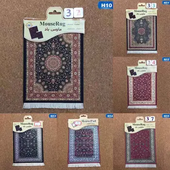 

Persian Mini Woven Rug Mat Mousepad Retro Style Carpet Pattern Cup Mouse Pad With Fring Home Office Table Decor Craft