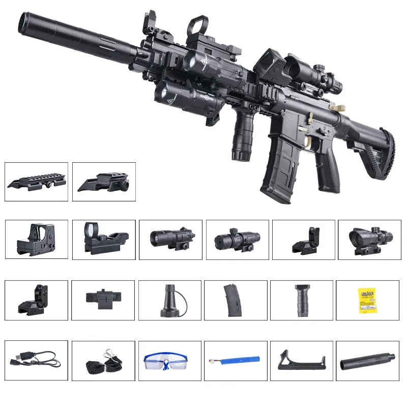 Горячая Распродажа ручная работа M416 Золотой Киль Кожа Жесткий водяной пистолет Рождественский подарок высокое качество большой электрический игрушечный пистолет детский подарок